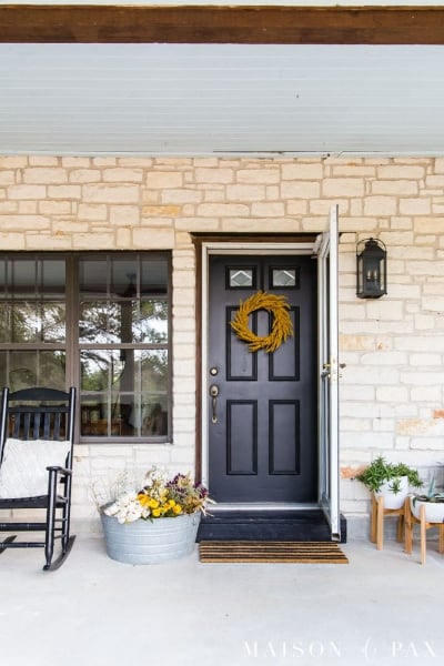 fall porch decorating