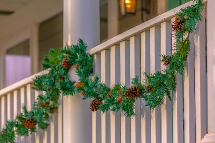 Christmas porch railings