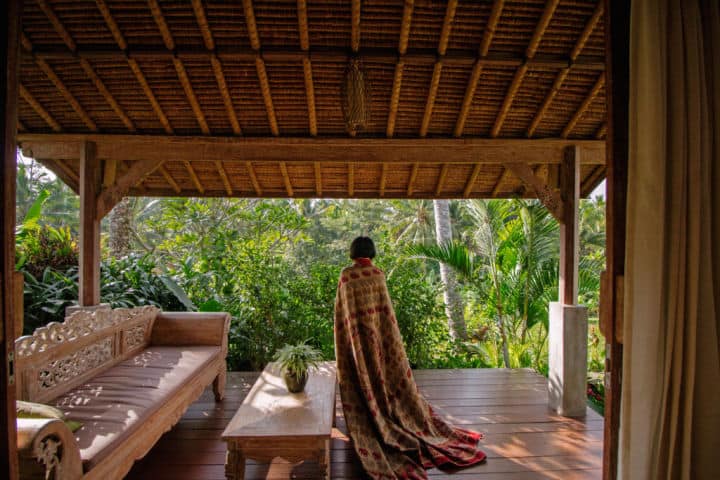 Bamboo porch ceiling 