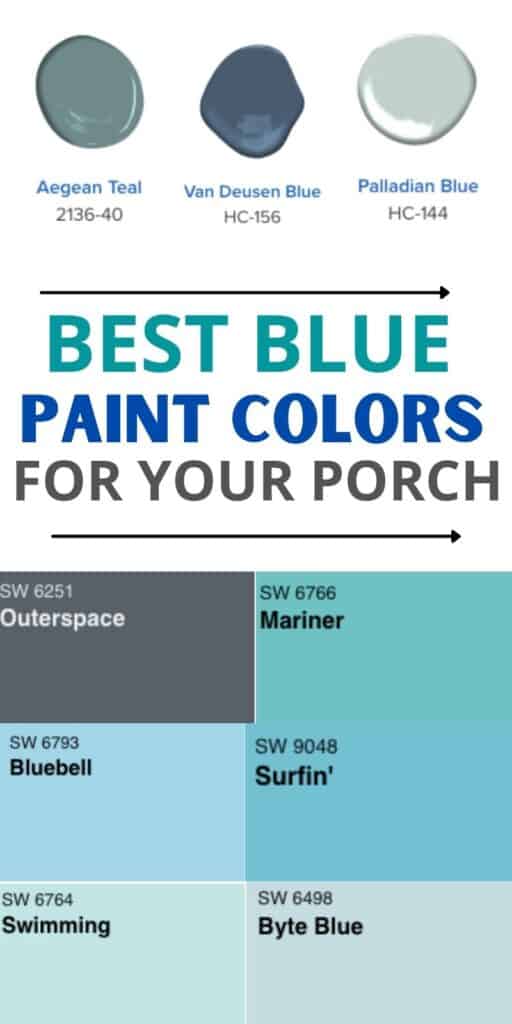 Best porch paint colors - coastal blues for a beach house
