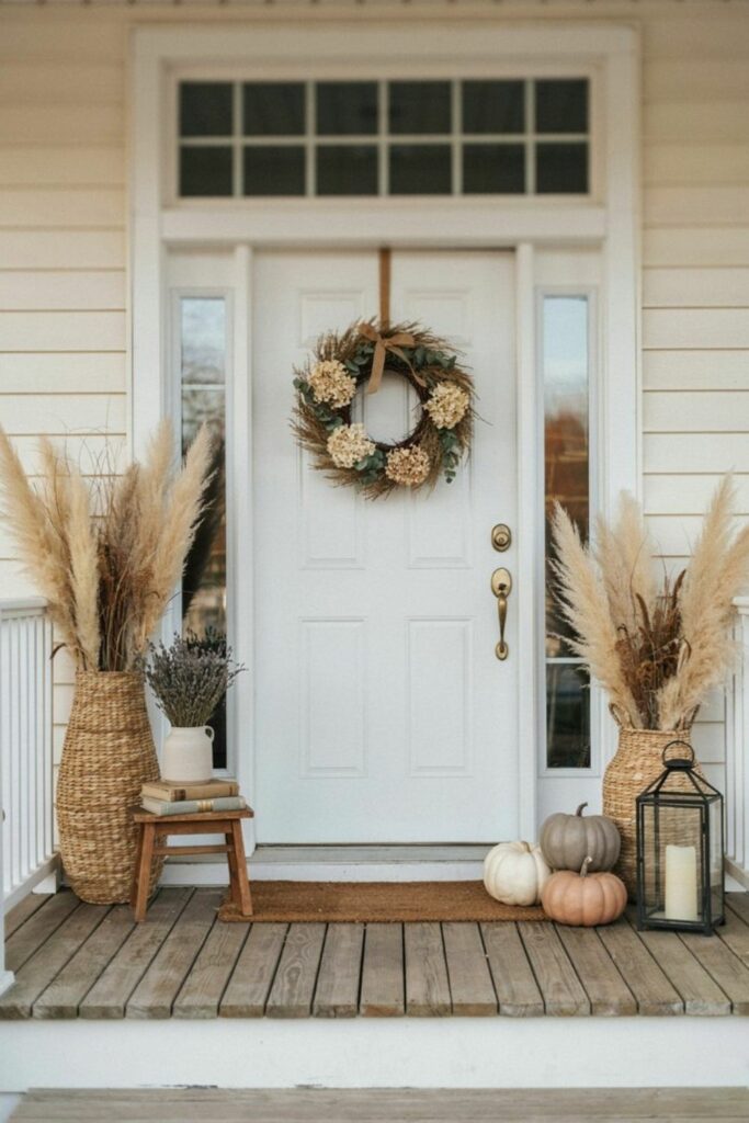 dried flower fall porch ideas
