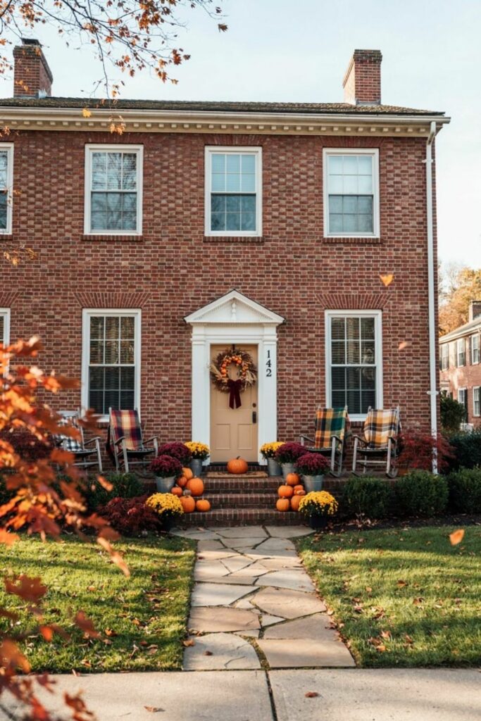 Colorful fall front porch ideas
